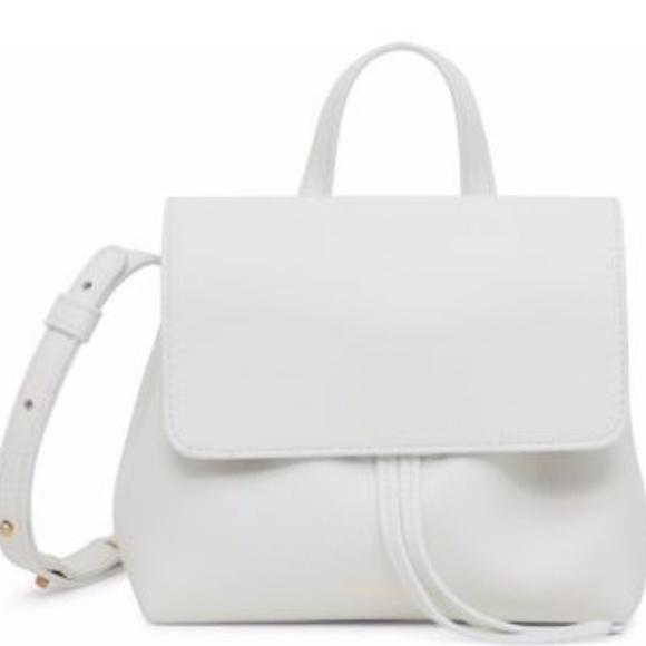 Mansur Gavriel Handbags - NWOT Mansur Gavriel Mini Lady Bag Saffiano Leather White with Blue interior.